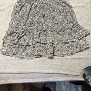 Sienna Sky light Grey Mini Skirt with Black Dot Print